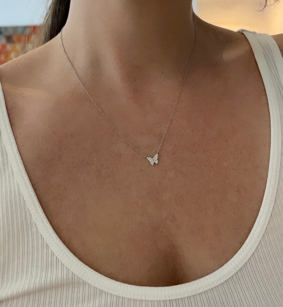 Itty Bitty Diamond Butterfly Pendant 2