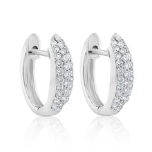 Load image into Gallery viewer, Elongated Pave Diamond Huggie Earrings