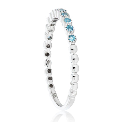 Dainty 1 Blue Topaz Band - 02