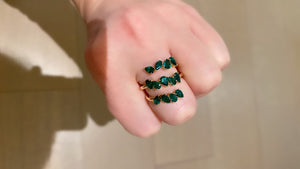 Green Emerald Mixed Cut Coil Ring 4