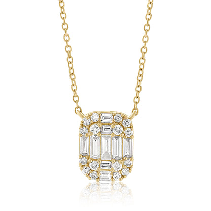 Large Diamond Illusion Pendant - Yellow