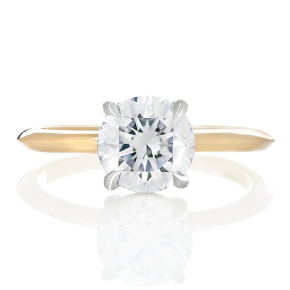 Two Tone Round Diamond Engagement Ring