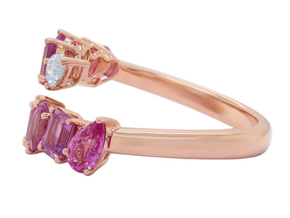 Pink Sapphire and Diamond Mixed Cut Ring 3