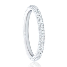 Load image into Gallery viewer, 3 Row Mirco Pave Diamond Eternity Band - Two
