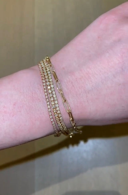 Dainty Diamond Paperclip Bracelet 2