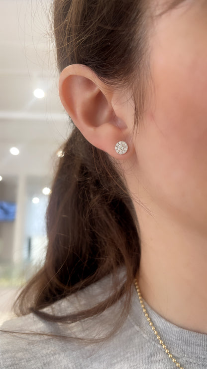 Diamond Cluster Stud Earrings 2
