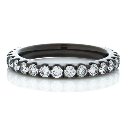 Black Gold French Pave Diamond Eternity Band