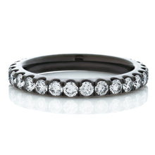 Load image into Gallery viewer, Black Gold French Pave Diamond Eternity Band