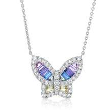 Load image into Gallery viewer, Large Sapphire and Diamond Unicorn Butterfly Pendant