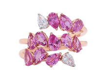 Load image into Gallery viewer, Pink Sapphire and Diamond Mixed Cut Ring
