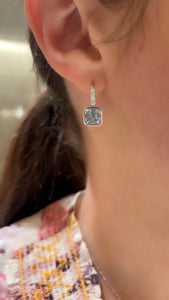 Bezel Set Blue Topaz and Diamond Earrings 2