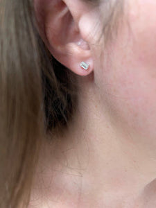 Single Emerald Cut Diamond Stud Earring 2
