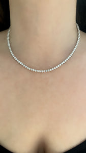 Straight Line Diamond Tennis Necklace 2