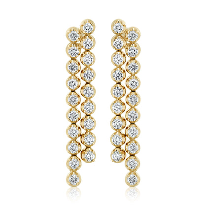 Two Strand Diamond Dangle Earrings