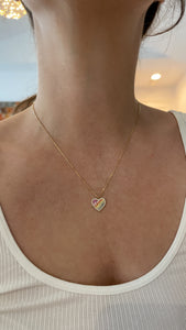 Multi Color Sapphire and Diamond Heart Pendant 2