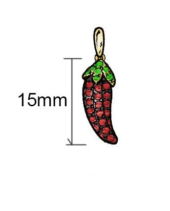 Red Hot Chili Pepper Pendant - Measurements