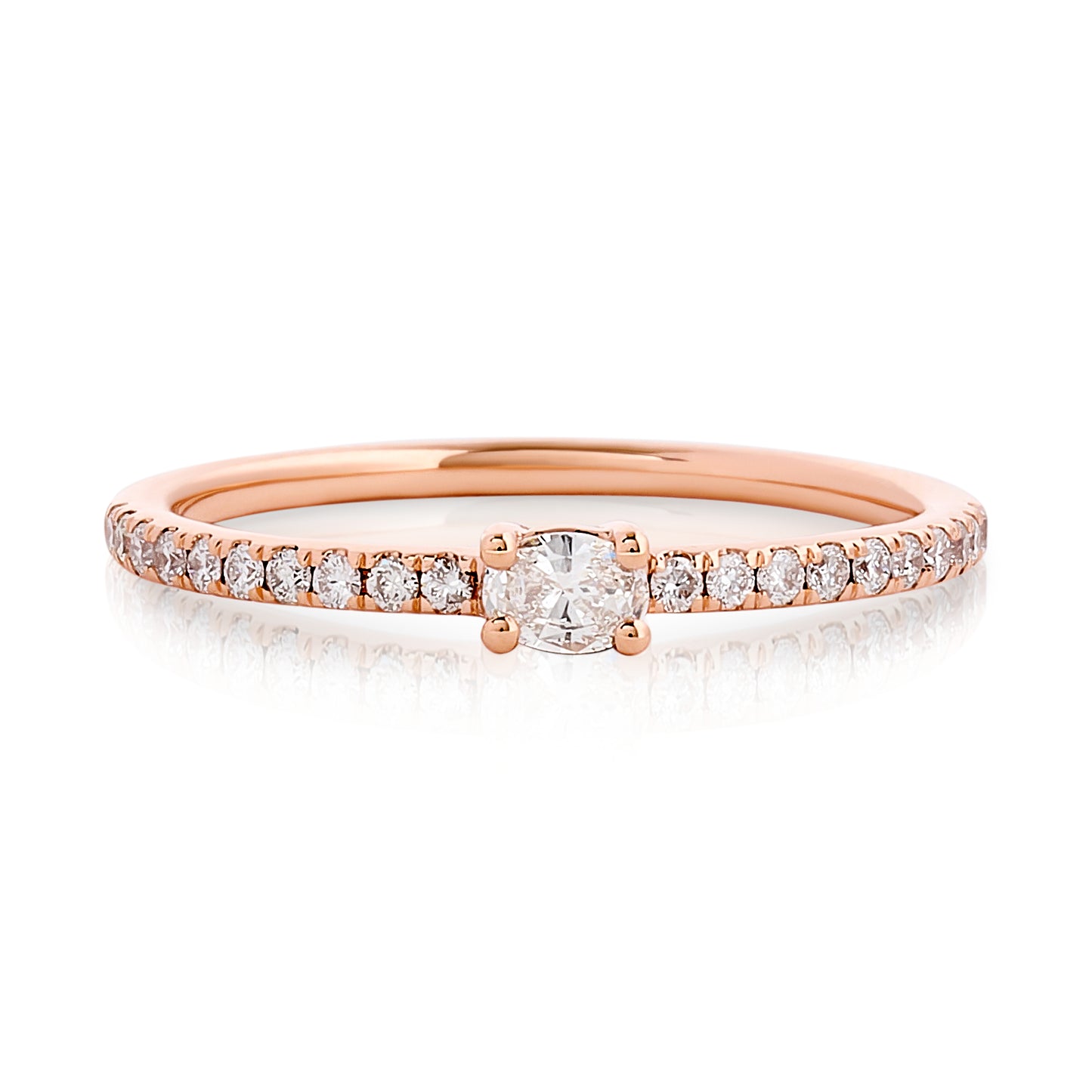 Petite Oval Diamond Band Rose