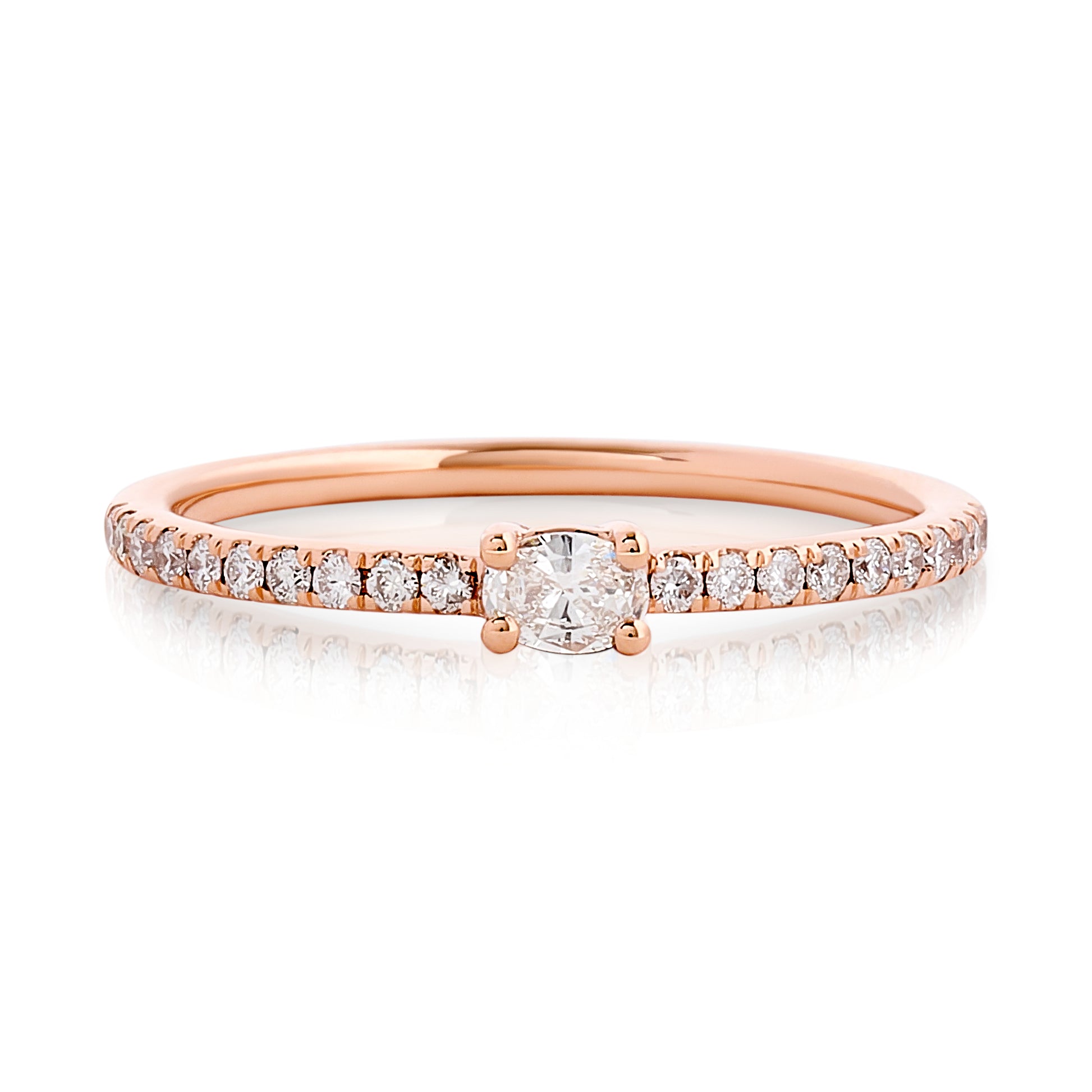 Petite Oval Diamond Band Rose