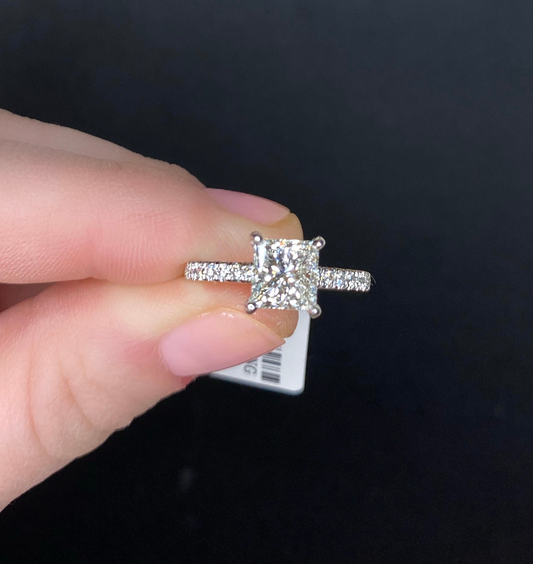 Princess cut diamond band platinum Clearance