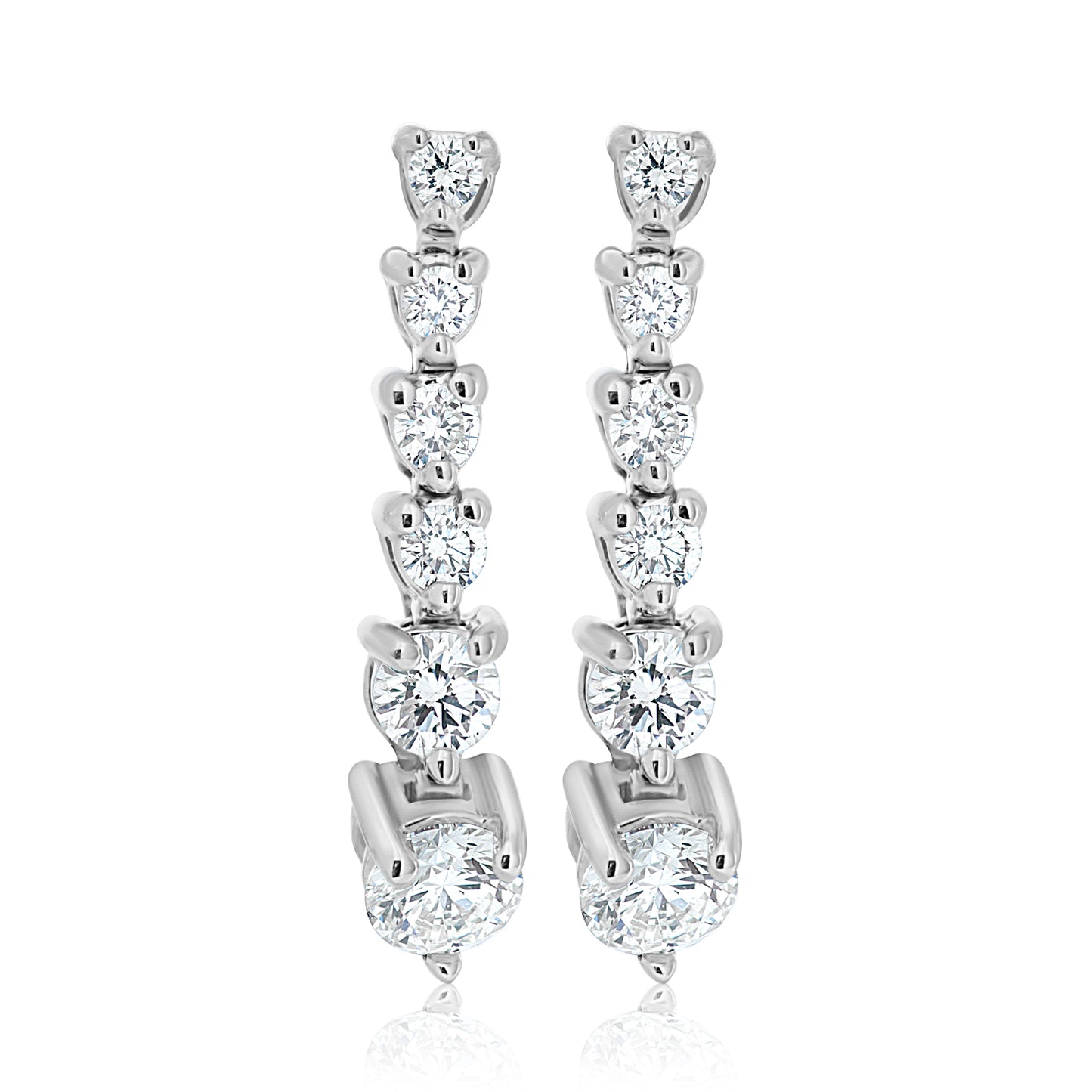 Graduated Diamond Hanging Earrings