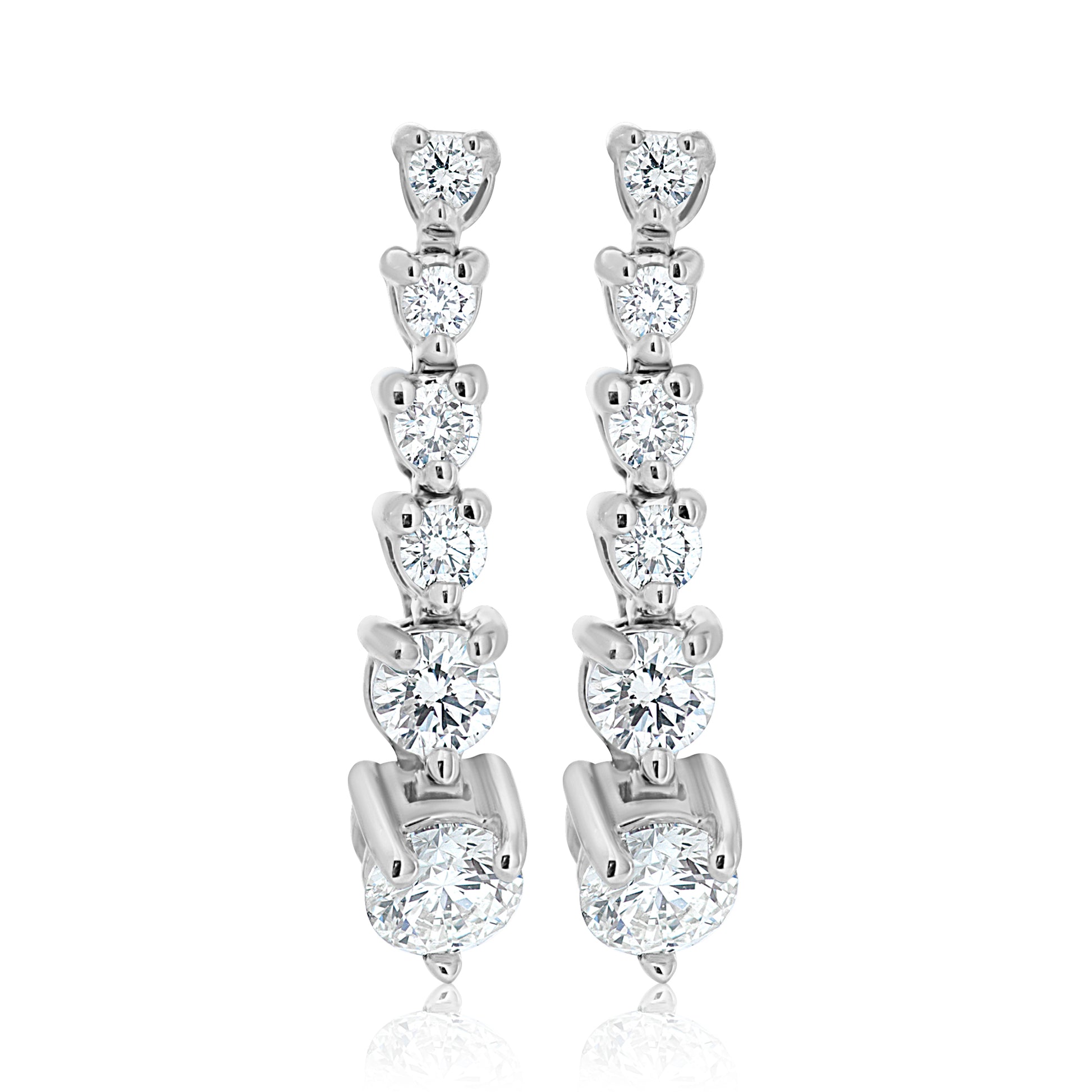 Graduated Diamond Hanging Earrings