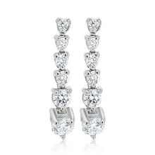 Load image into Gallery viewer, Graduated Diamond Hanging Earrings