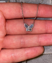 Load image into Gallery viewer, Petite Aquamarine and Diamond Butterfly Pendant 3