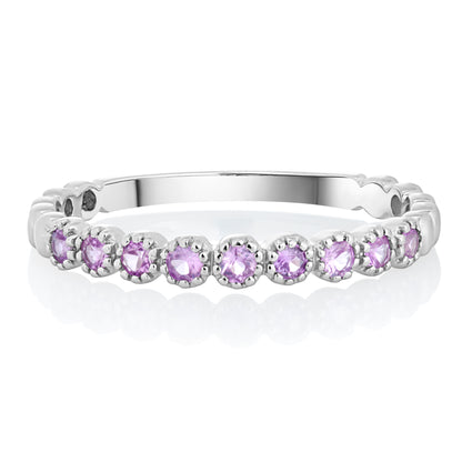 Dainty 2 Pink Sapphire Band