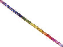 Load image into Gallery viewer, Rainbow Sapphire Tennis Bracelet 2