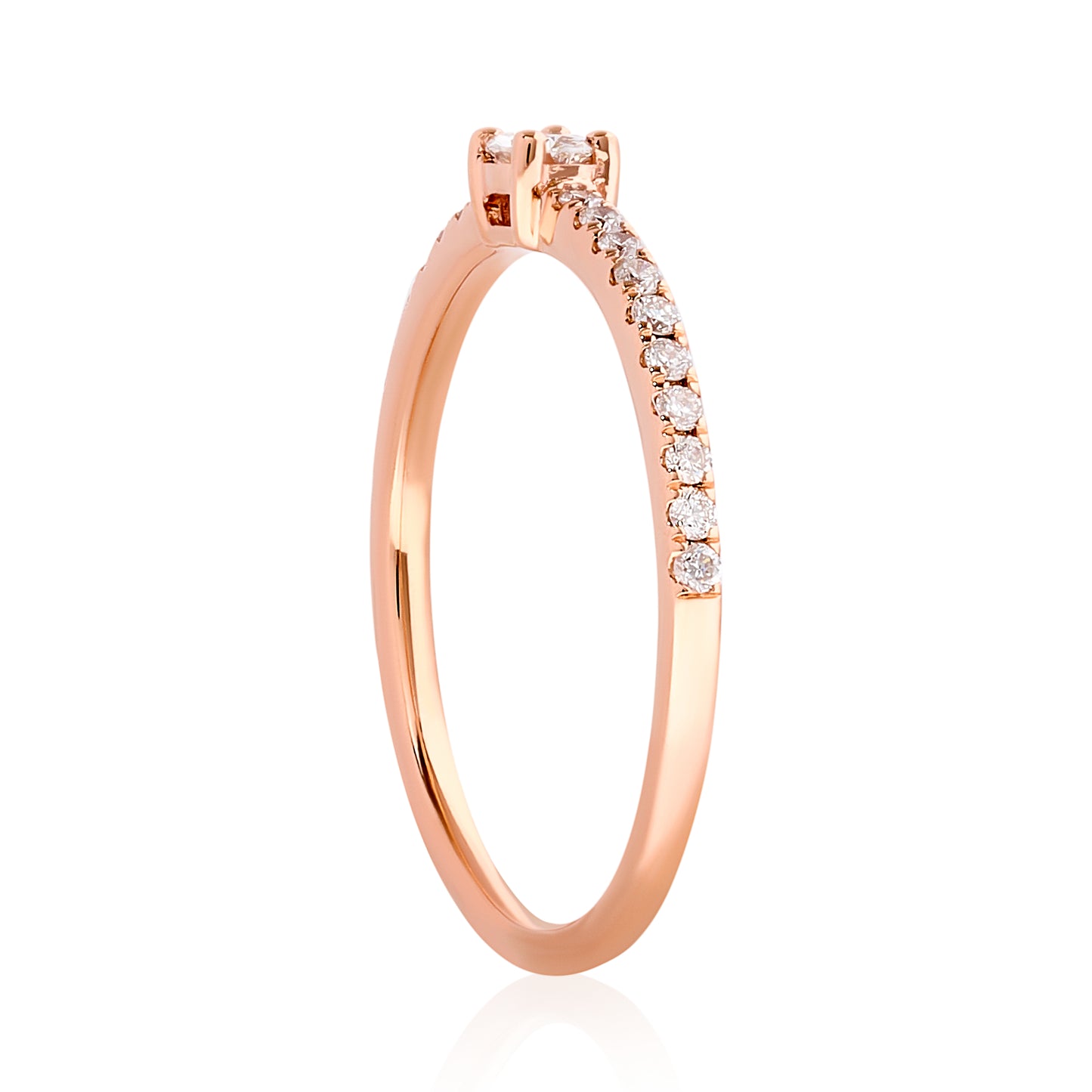 Petite Oval Diamond Band Rose - Two