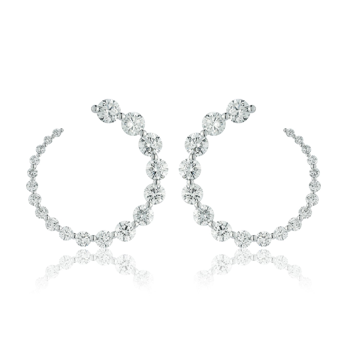 Graduated Diamond Circle Earrings