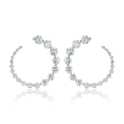 Graduated Diamond Circle Earrings