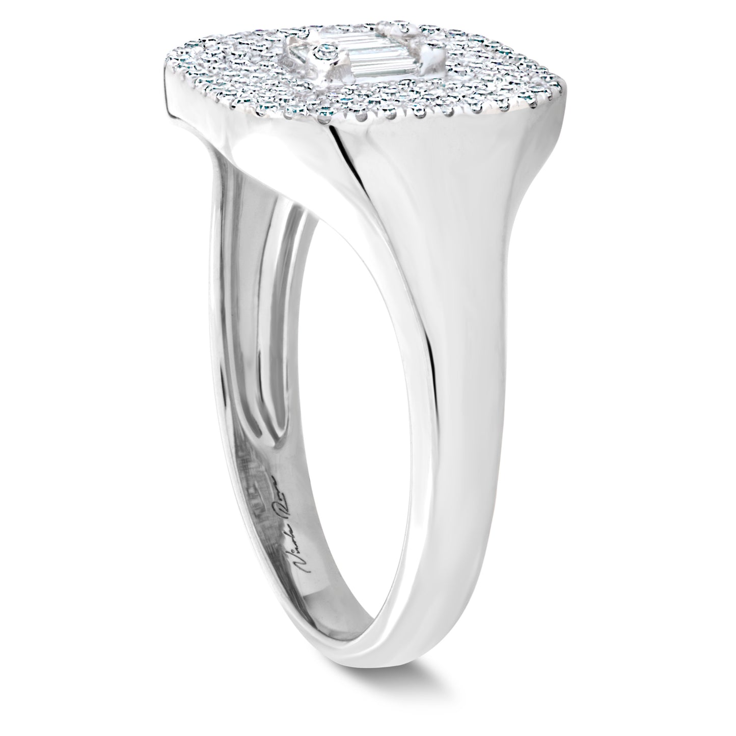 Diamond Square Shape Signet Ring 4