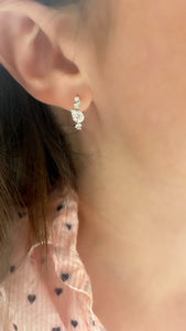Small Fancy Shape Diamond Hoop Earrings - 02