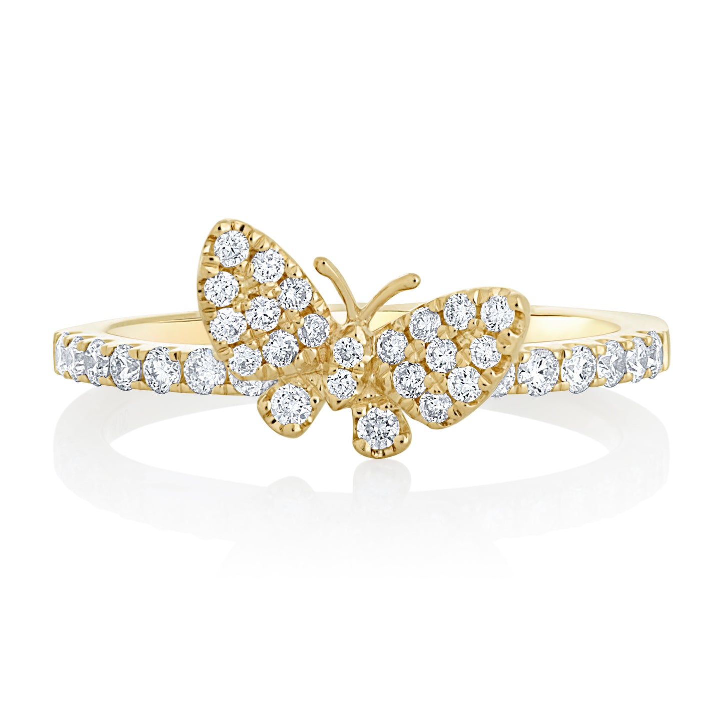 Petite Diamond Butterfly Ring - Yellow