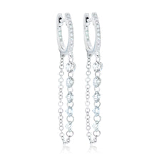 Load image into Gallery viewer, Floating Diamond Dangle Chain Earrings 2