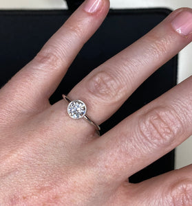Platinum Bezel Set Round Diamond Engagement Ring 4