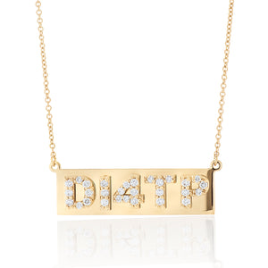 Diamond Letter Tag Necklace 2