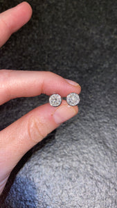 Bezel Set Illusion Diamond Studs 2