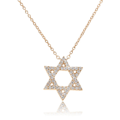 Petite Diamond Star of David Pendant - Rose