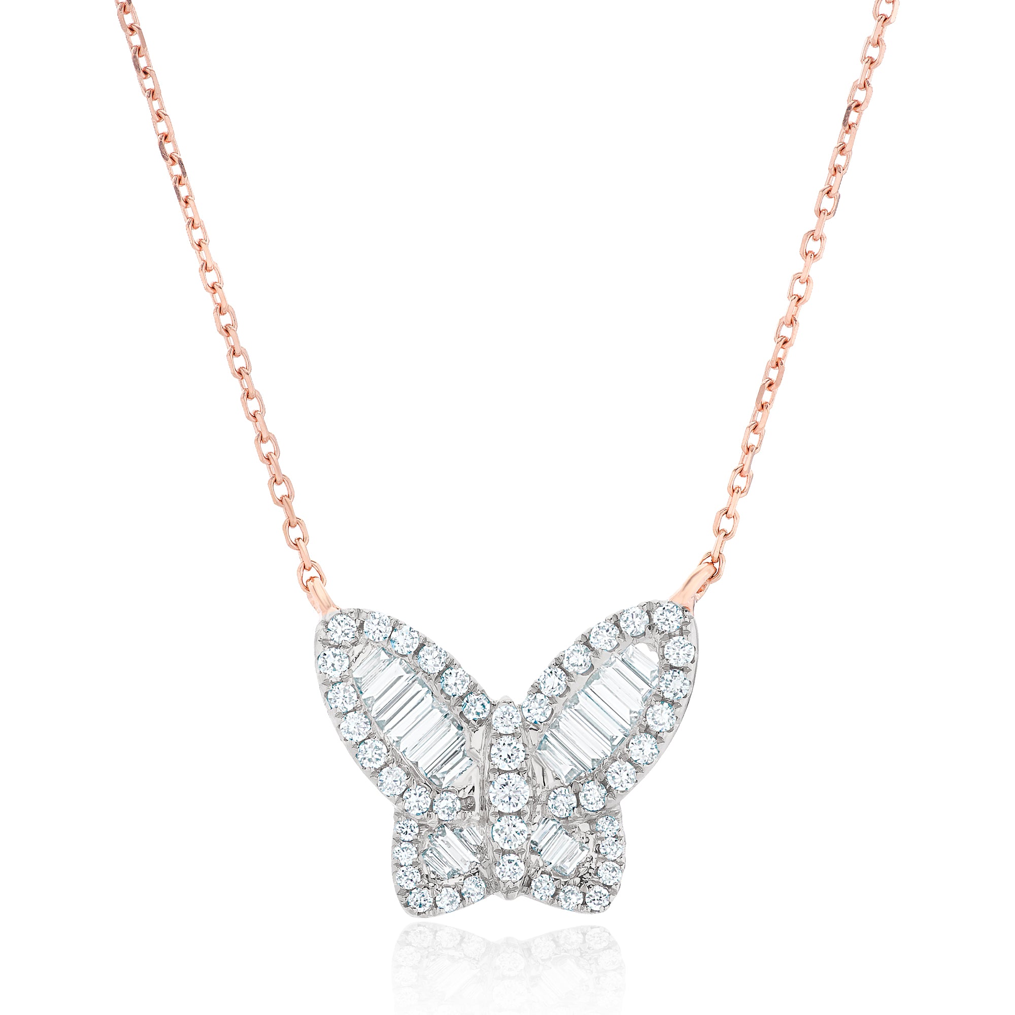 Large Two Tone Diamond Butterfly Pendant – Nicole Rose Fine Jewelry