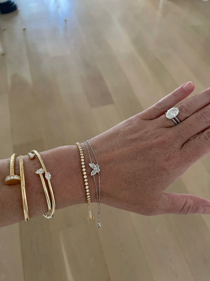 Dainty 3 Diamond Tennis Bracelet 4