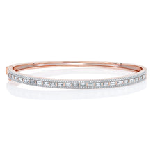 Load image into Gallery viewer, Round and Baguette Diamond Bangle