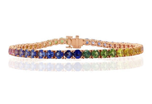 Rainbow Sapphire Tennis Bracelet 3