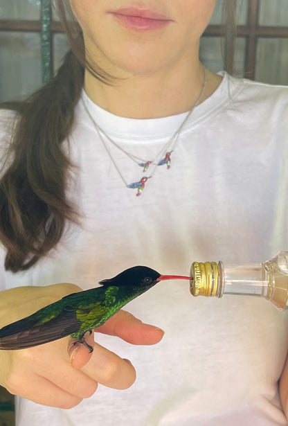 Small Multi-Sapphire Hummingbird Pendant 5