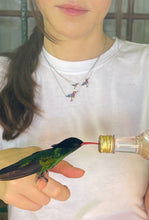 Load image into Gallery viewer, Small Multi-Sapphire Hummingbird Pendant 5