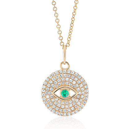 Evil Eye Diamond Circle Pendant