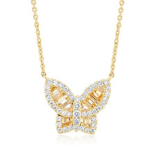 Load image into Gallery viewer, Medium Yellow Sapphire and Diamond Butterfly Pendant - Yellow