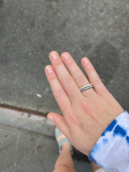 Black Gold French Pave Diamond Eternity Band 3