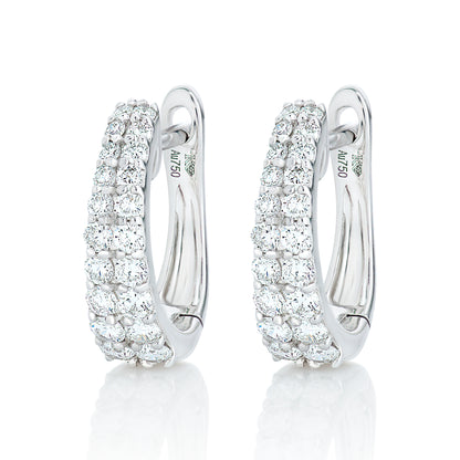 Graduated Two Row Diamond Hoops